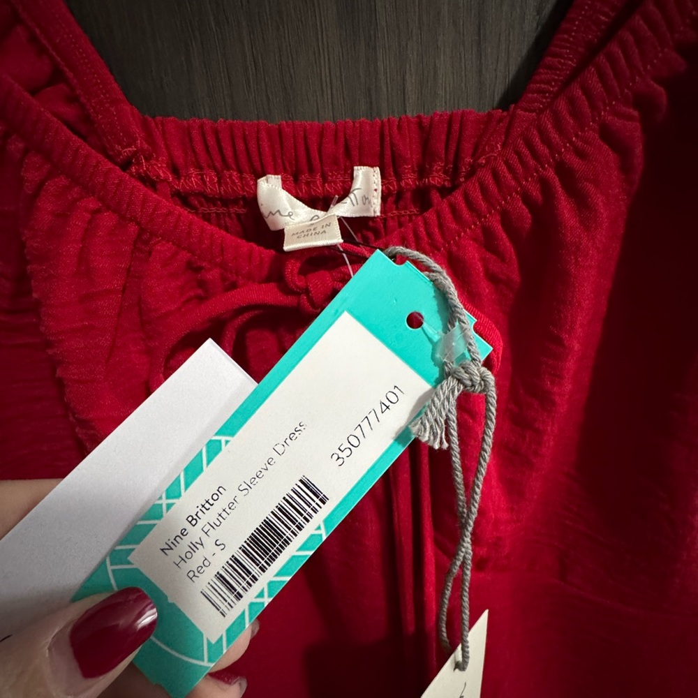 Nine Britton Ruby Flutter Sleeve Dress